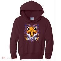 Japanese Digital Kitune Fox With Headphone Kids Hoodie thumb 0