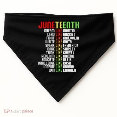Juneteenth Dream Like Leaders Black USA-Made Doggie Bandana