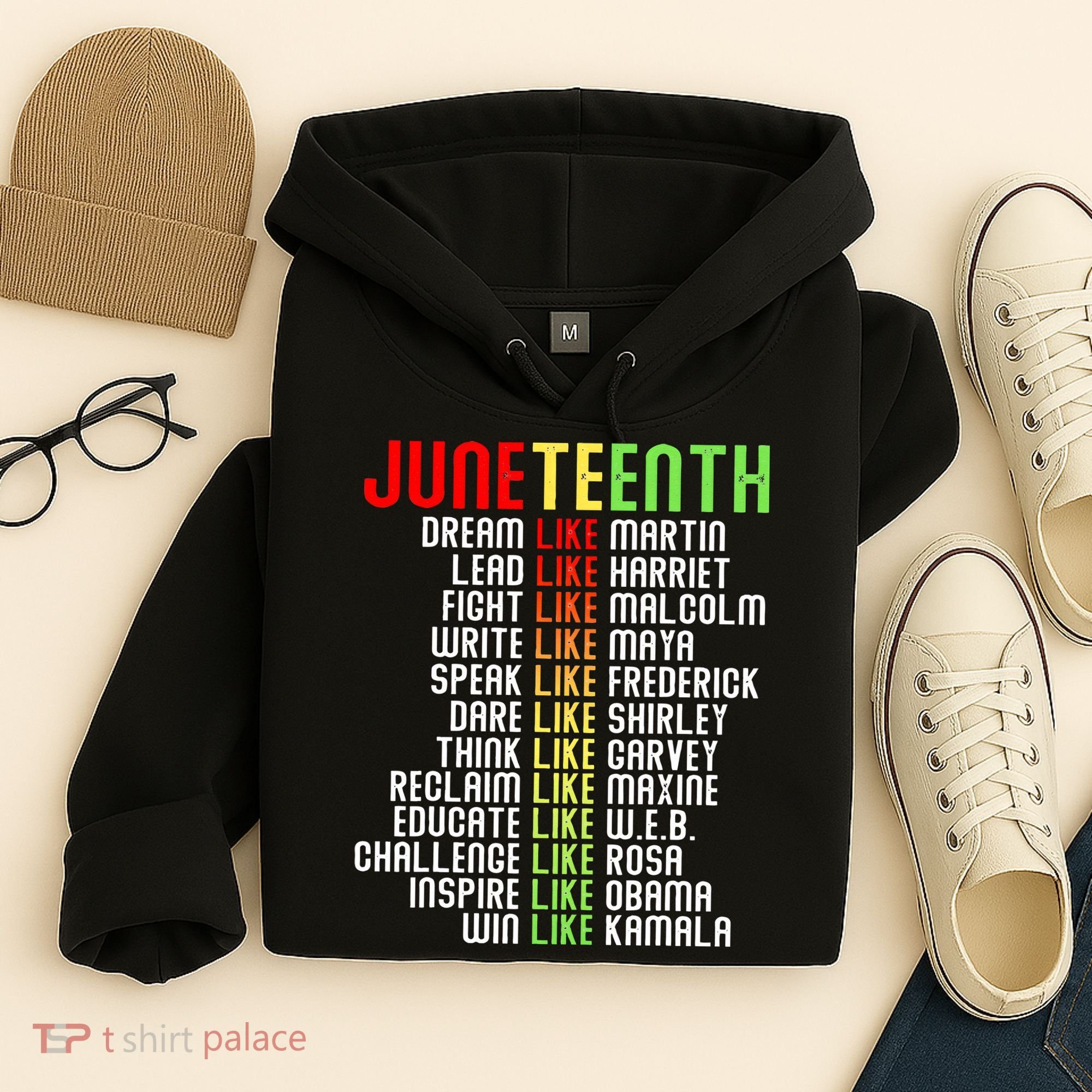 Juneteenth Dream Like Leaders Black Hoodie