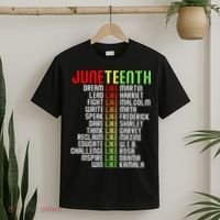 Juneteenth Dream Like Leaders Black T-Shirt thumb 2