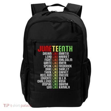 Juneteenth Dream Like Leaders Black Backpack