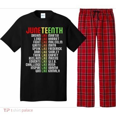 Juneteenth Dream Like Leaders Black Pajama Set