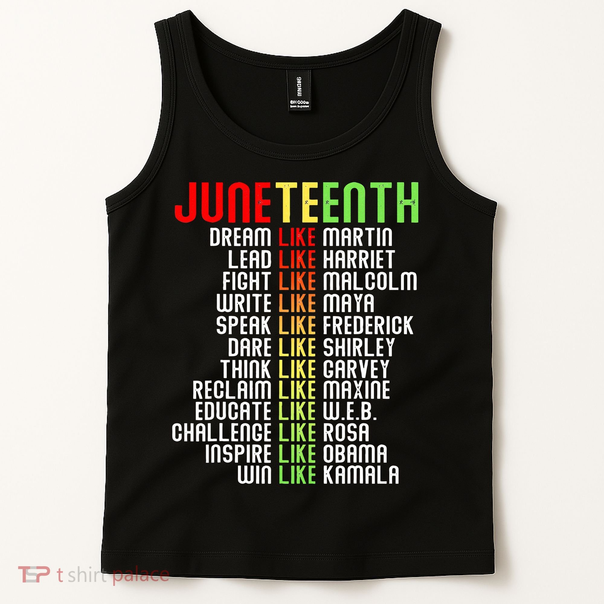 Juneteenth Dream Like Leaders Black Tank Top