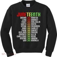 Juneteenth Dream Like Leaders Black Kids Sweatshirt thumb 0