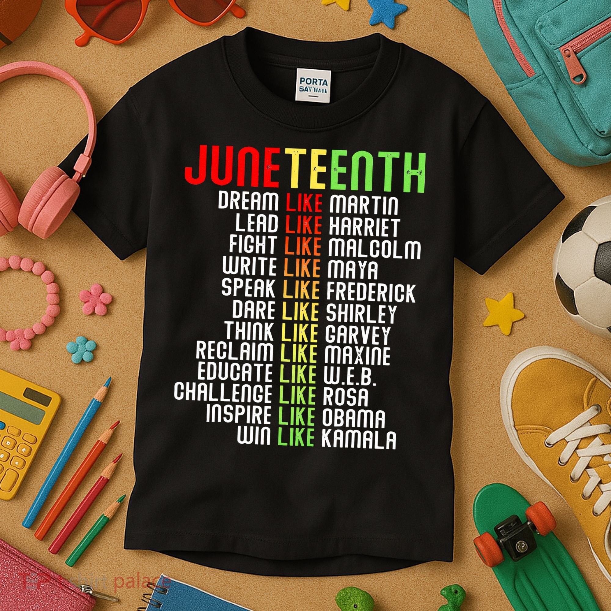 Juneteenth Dream Like Leaders Black Kids T-Shirt