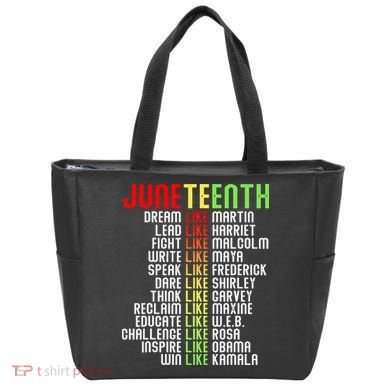 Juneteenth Dream Like Leaders Black Tote Bag