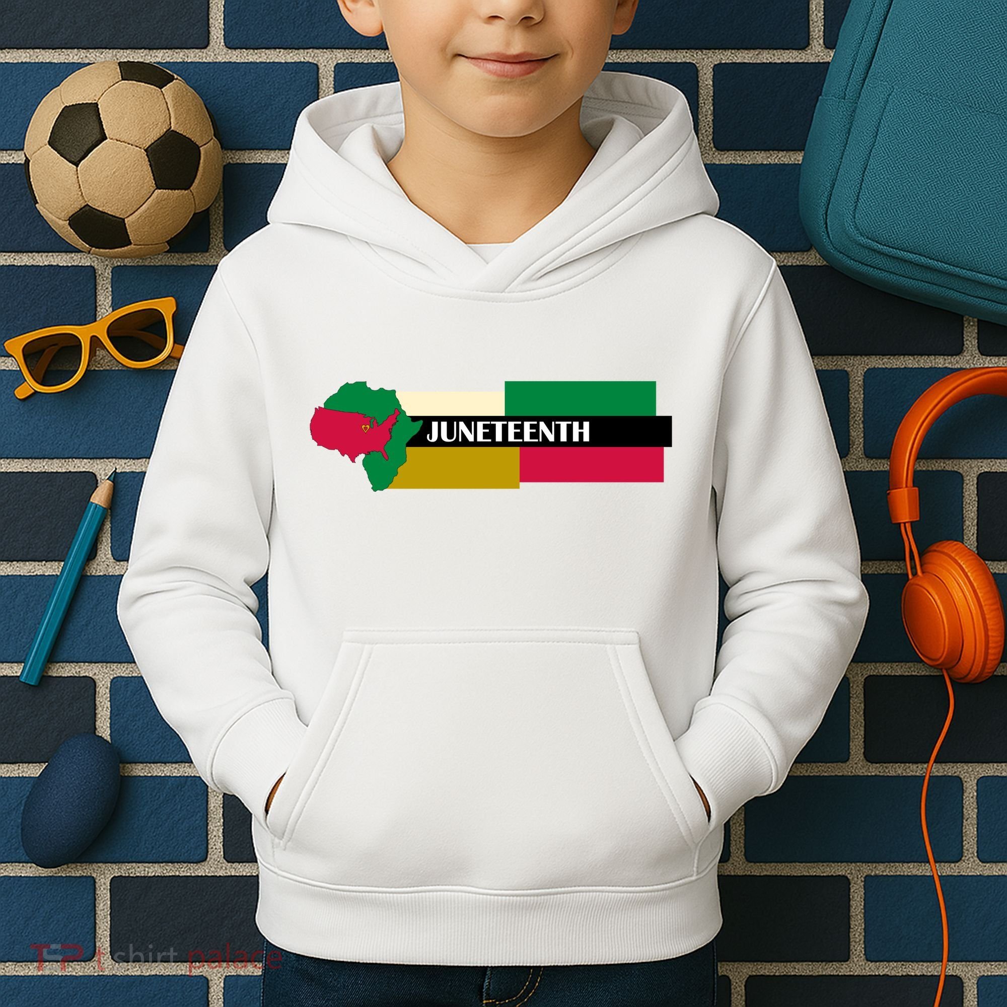 Juneteenth Day Map Kids Hoodie