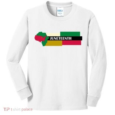 Juneteenth Day Map Kids Long Sleeve Shirt
