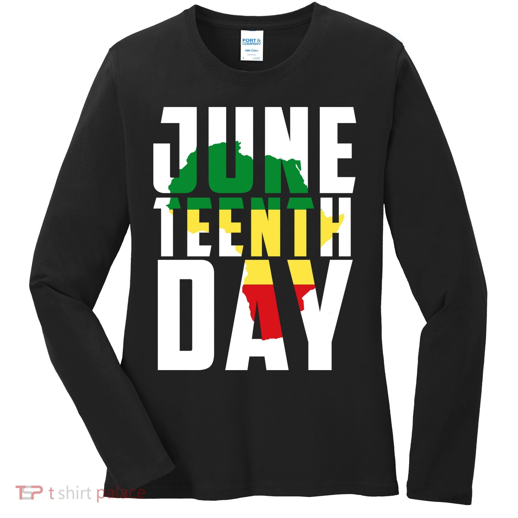 Juneteenth Day Map Women's Long Sleeve Shirt