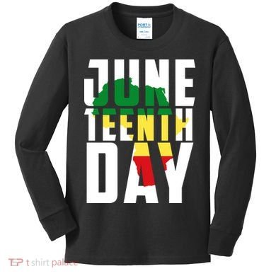 Juneteenth Day Map Kids Long Sleeve Shirt