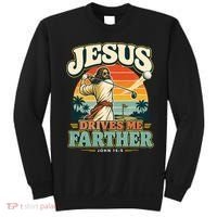 Jesus Drives Me Farther Golf Christian Golfer Sweatshirt thumb 0