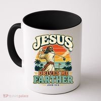 Jesus Drives Me Farther Golf Christian Golfer Coffee Mug thumb 0
