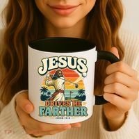 Jesus Drives Me Farther Golf Christian Golfer Coffee Mug thumb 3