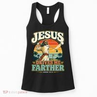 Jesus Drives Me Farther Golf Christian Golfer Women's Tank Top thumb 0