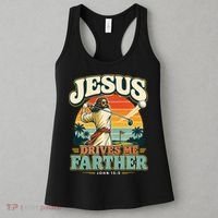 Jesus Drives Me Farther Golf Christian Golfer Women's Tank Top thumb 3