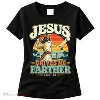 Jesus Drives Me Farther Golf Christian Golfer Women's T-Shirt thumb 0