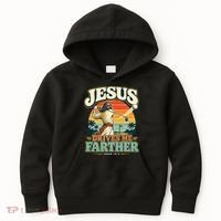 Jesus Drives Me Farther Golf Christian Golfer Kids Hoodie thumb 0