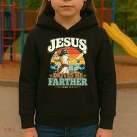 Jesus Drives Me Farther Golf Christian Golfer Kids Hoodie thumb 3