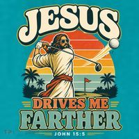 Jesus Drives Me Farther Golf Christian Golfer Kids T-Shirt thumb 2