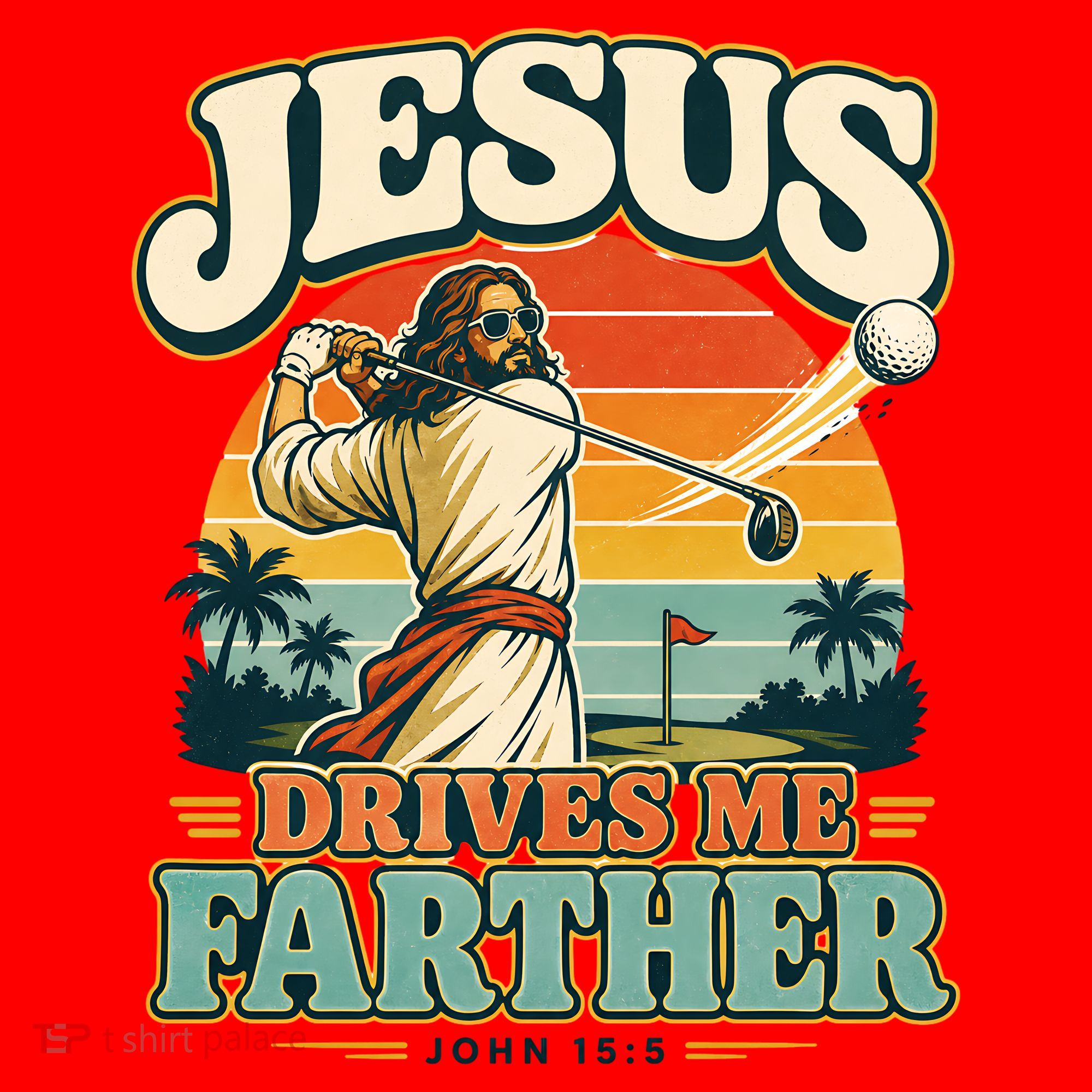 Jesus Drives Me Farther Golf Christian Golfer Santa Hat