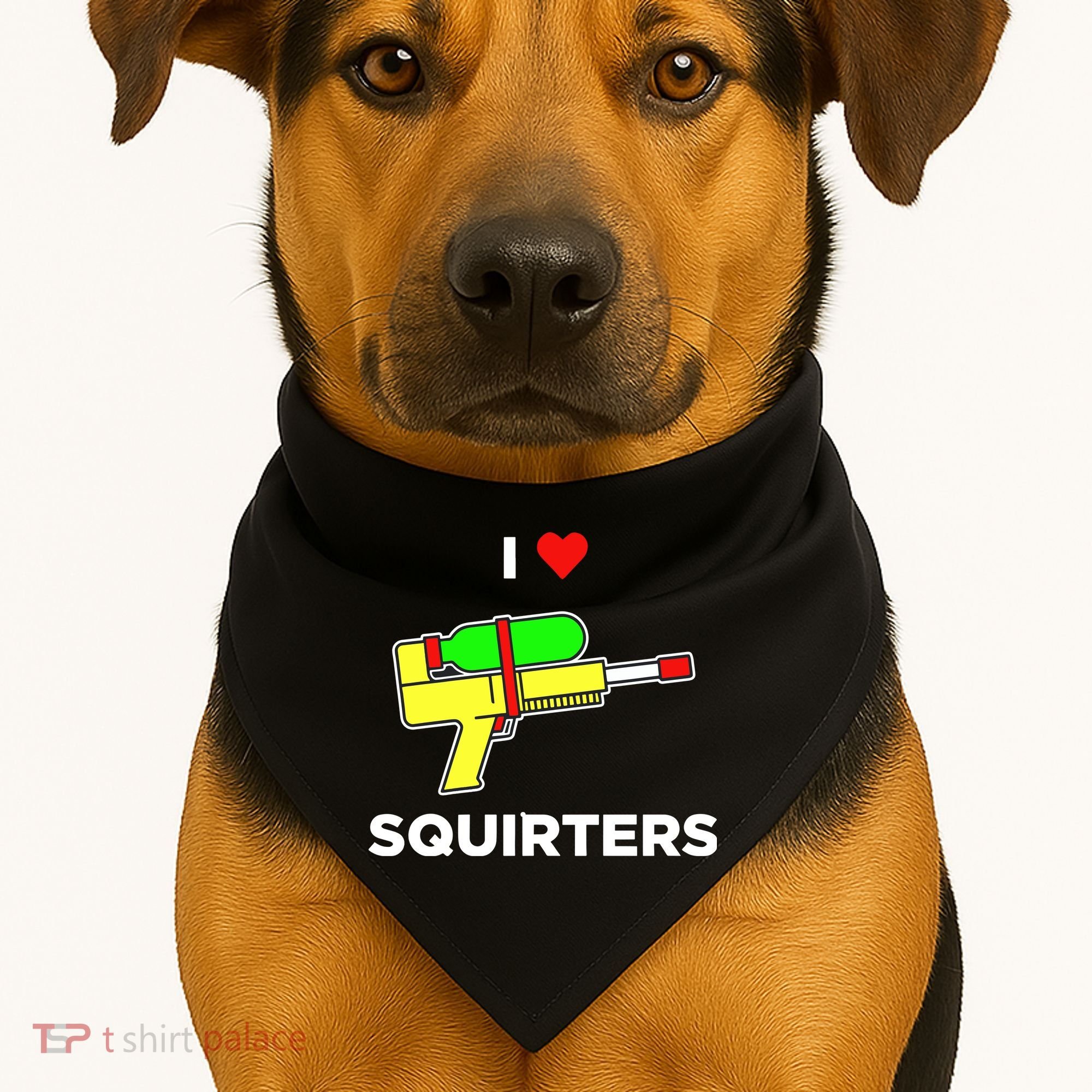 I Love Squirters USA-Made Doggie Bandana