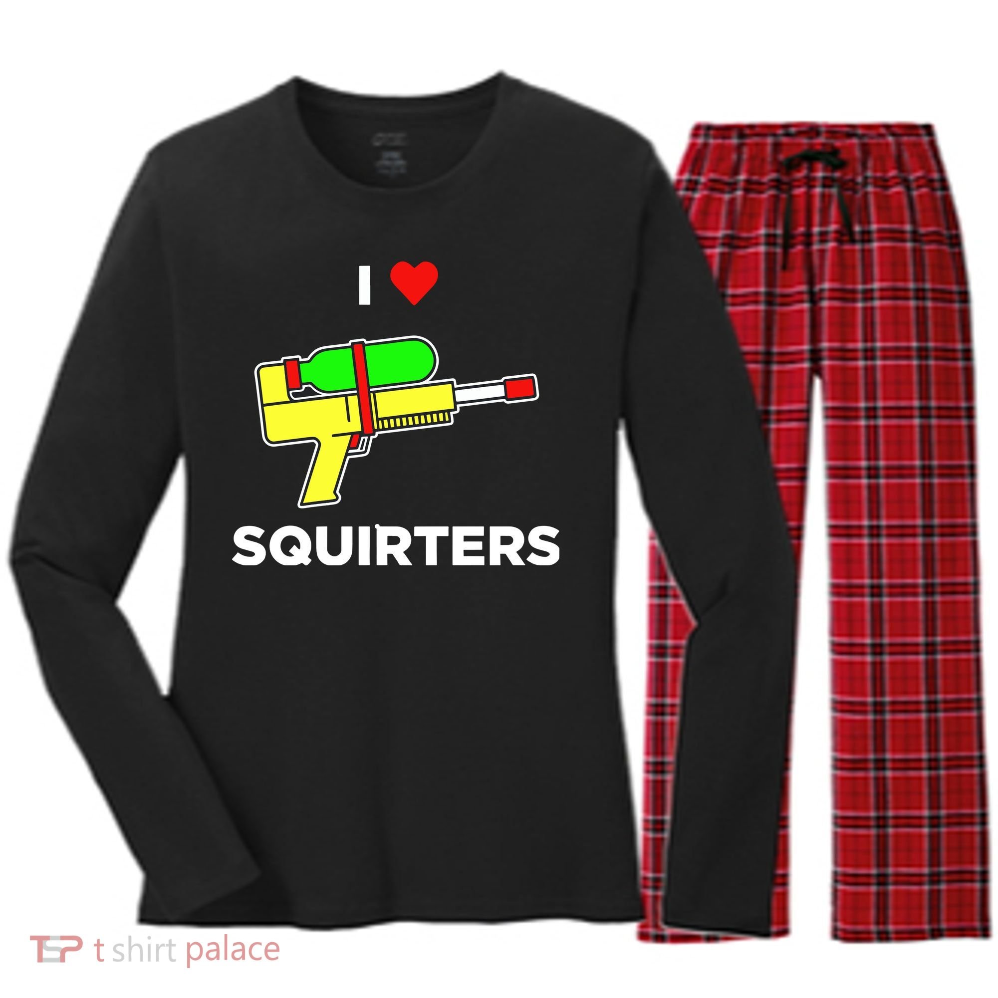 I Love Squirters Women's Long Sleeve Flannel Pajama Set 