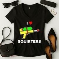 I Love Squirters Women's V-Neck T-Shirt thumb 2