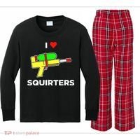 I Love Squirters Kids Long Sleeve Plaid Pajama Set thumb 0