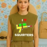 I Love Squirters Garment-Dyed Women's Muscle Tee thumb 4