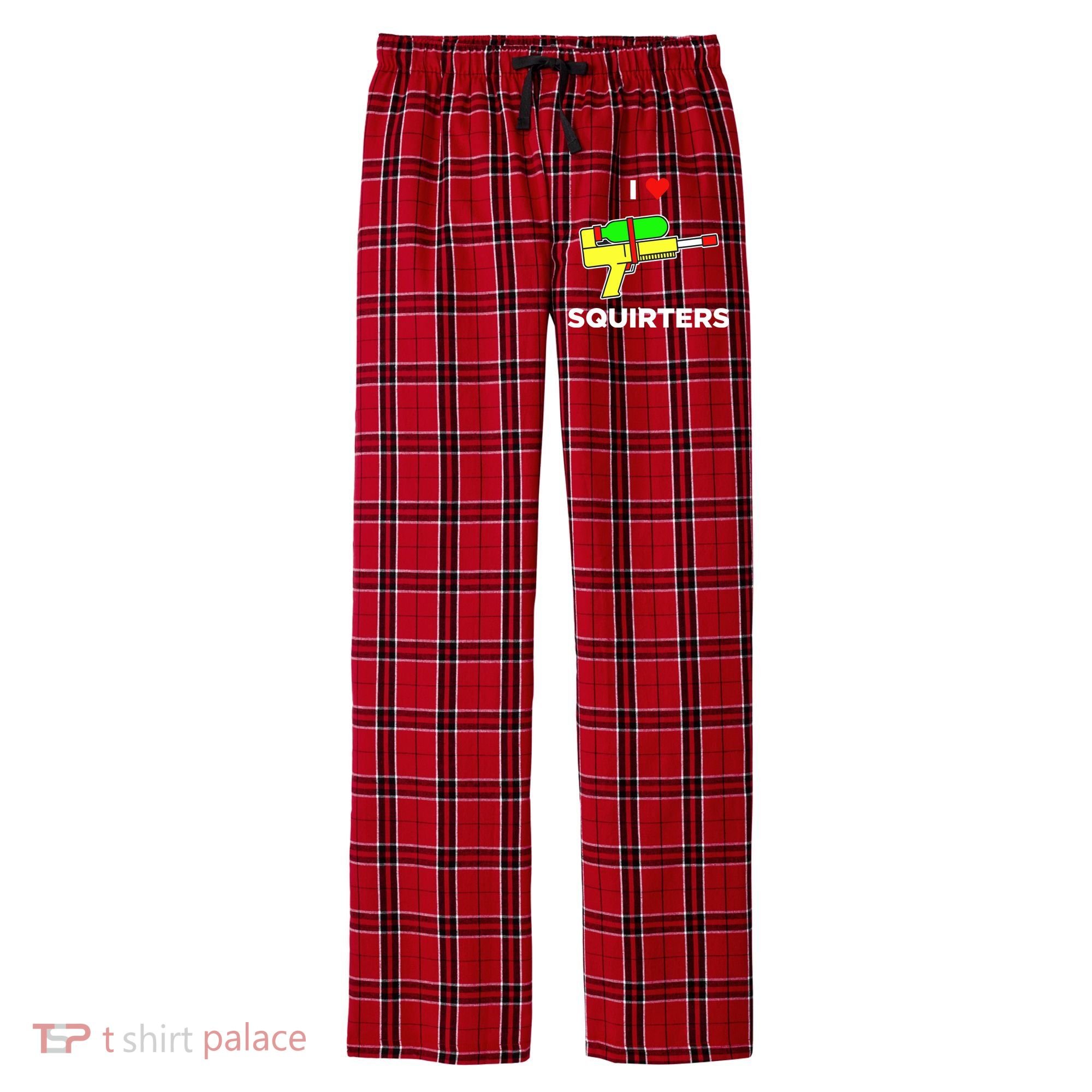 I Love Squirters Men's Flannel Plaid Pajama Pants