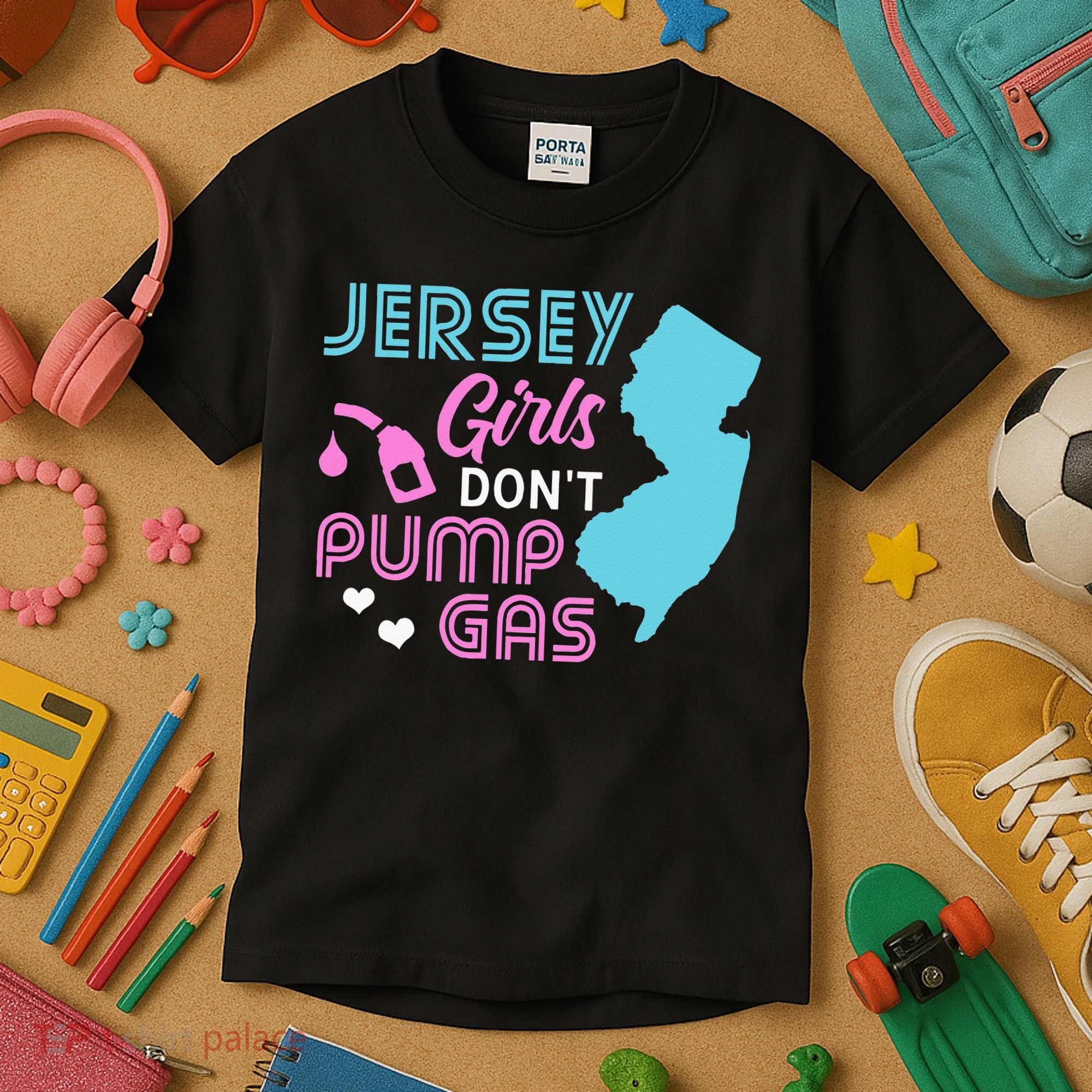 Jersey Dont Pump Gas State Outline Kids T-Shirt