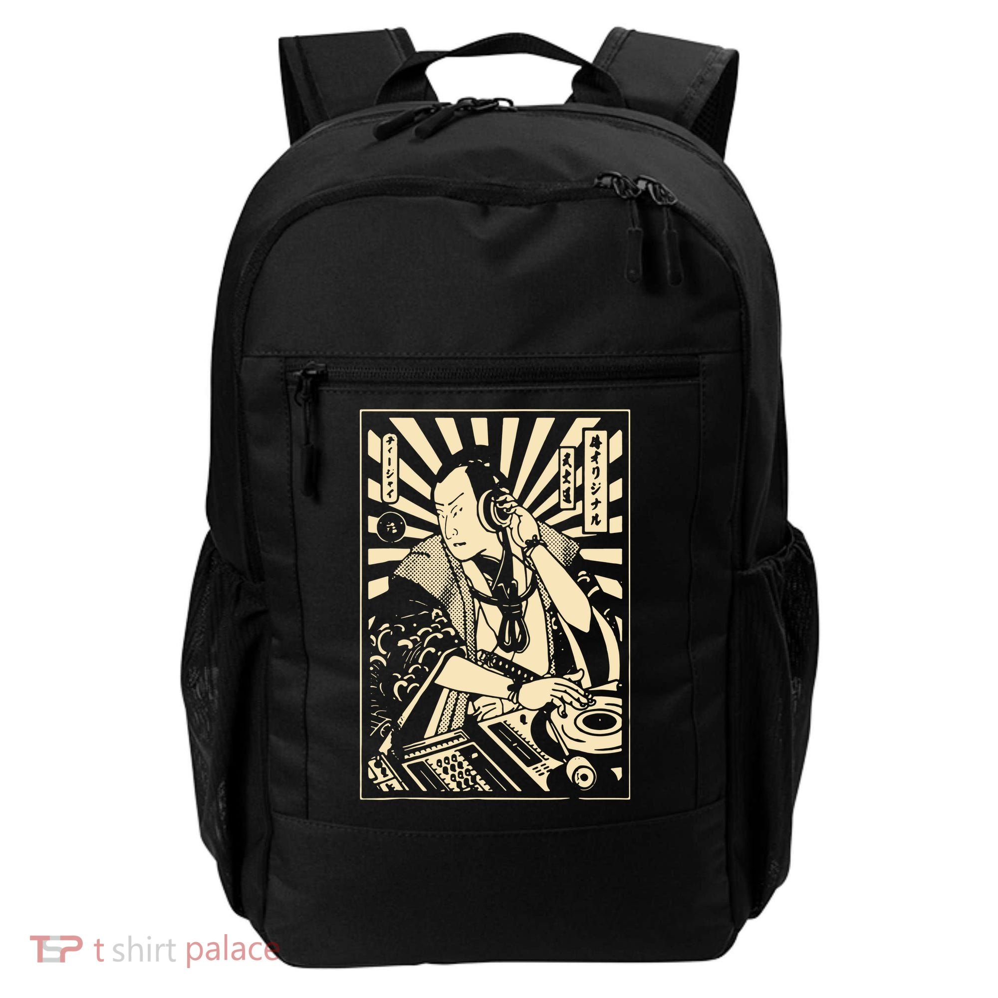 Japanese DJ Samurai Warrior Bushido Code Swordsmen Anime Manga Backpack