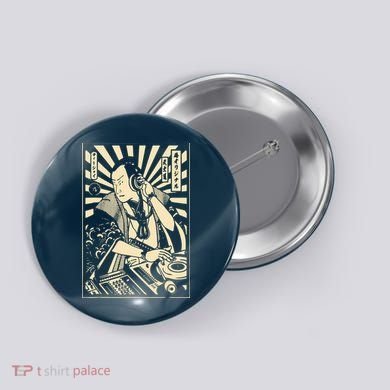Japanese DJ Samurai Warrior Bushido Code Swordsmen Anime Manga Button