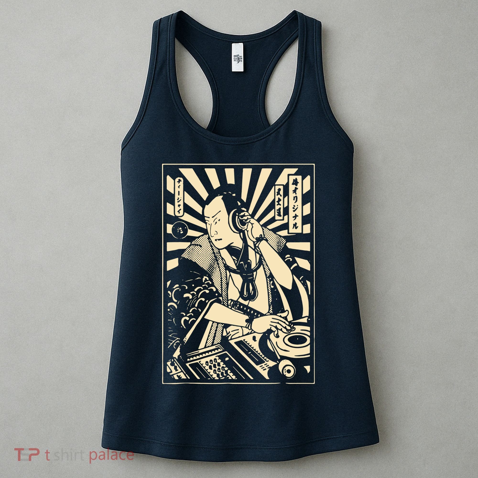 Japanese DJ Samurai Warrior Bushido Code Swordsmen Anime Manga Women's Tank Top
