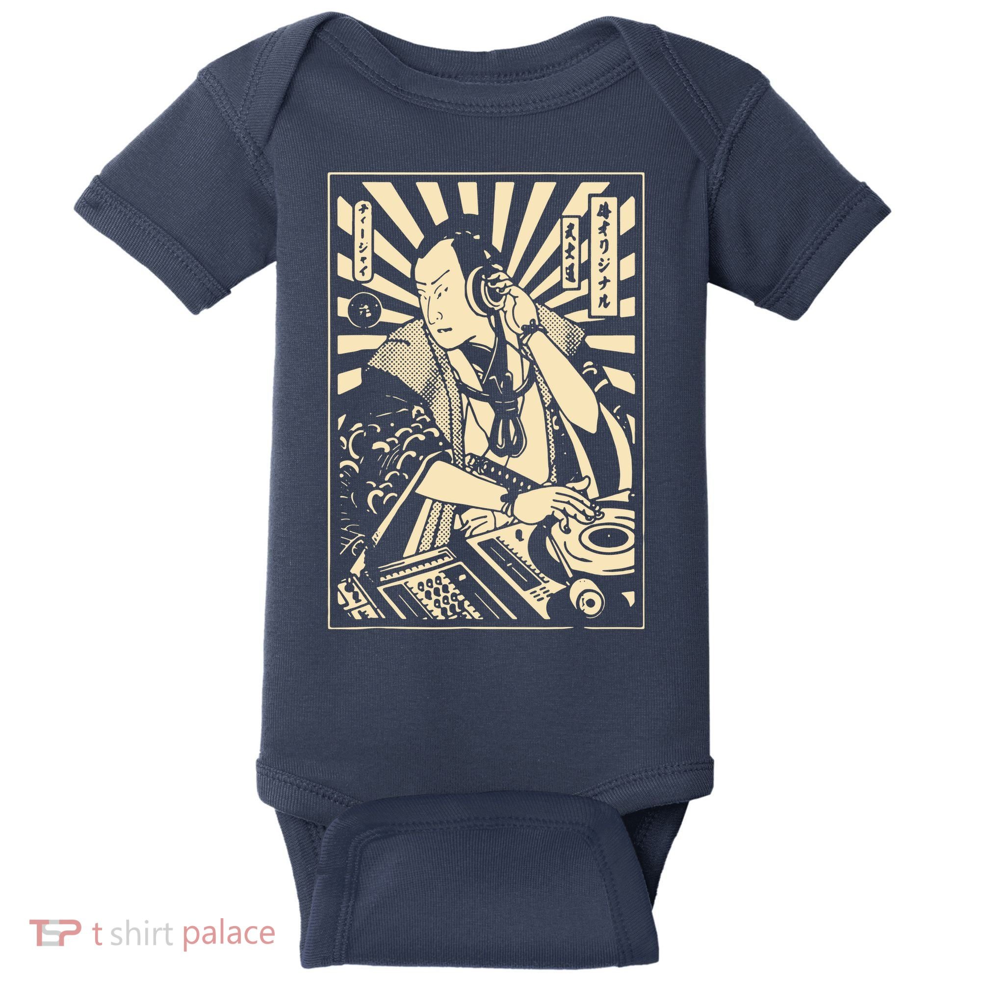Japanese DJ Samurai Warrior Bushido Code Swordsmen Anime Manga Baby Bodysuit