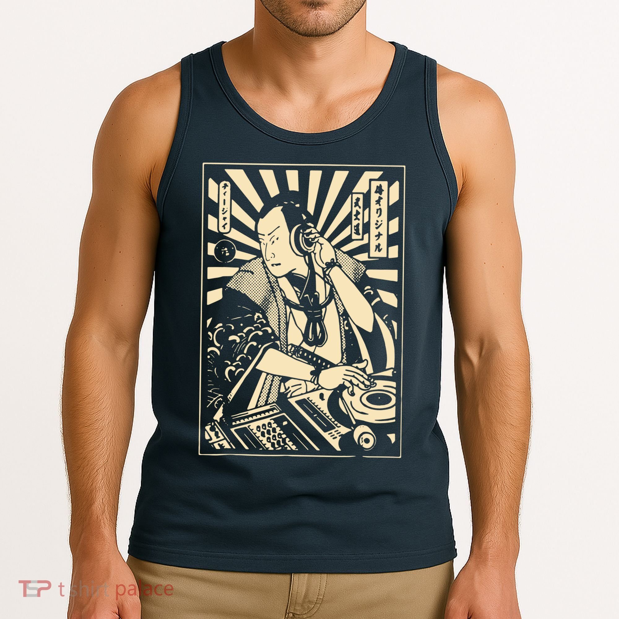 Japanese DJ Samurai Warrior Bushido Code Swordsmen Anime Manga Tank Top