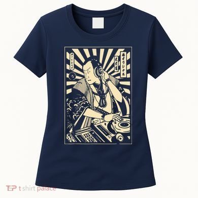 Japanese DJ Samurai Warrior Bushido Code Swordsmen Anime Manga Women's T-Shirt