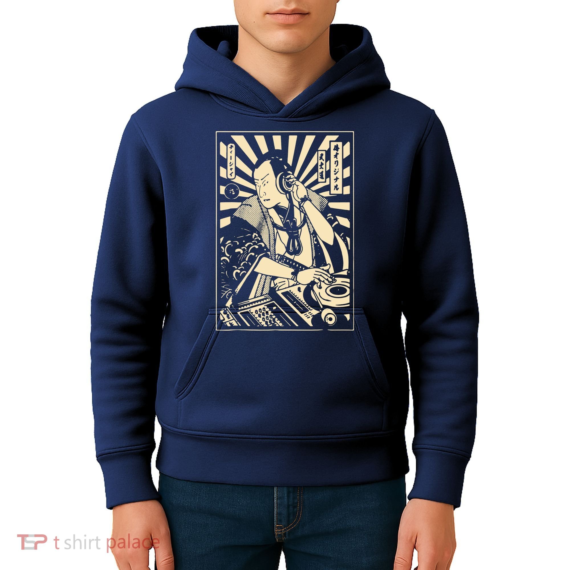 Japanese DJ Samurai Warrior Bushido Code Swordsmen Anime Manga Kids Hoodie