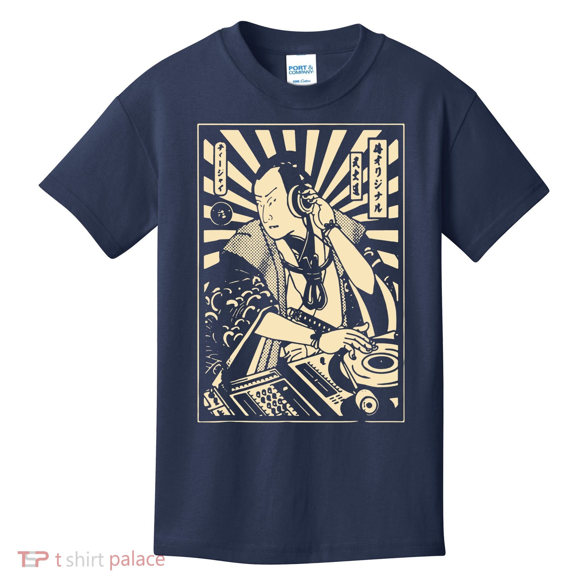 Japanese DJ Samurai Warrior Bushido Code Swordsmen Anime Manga Kids T-Shirt