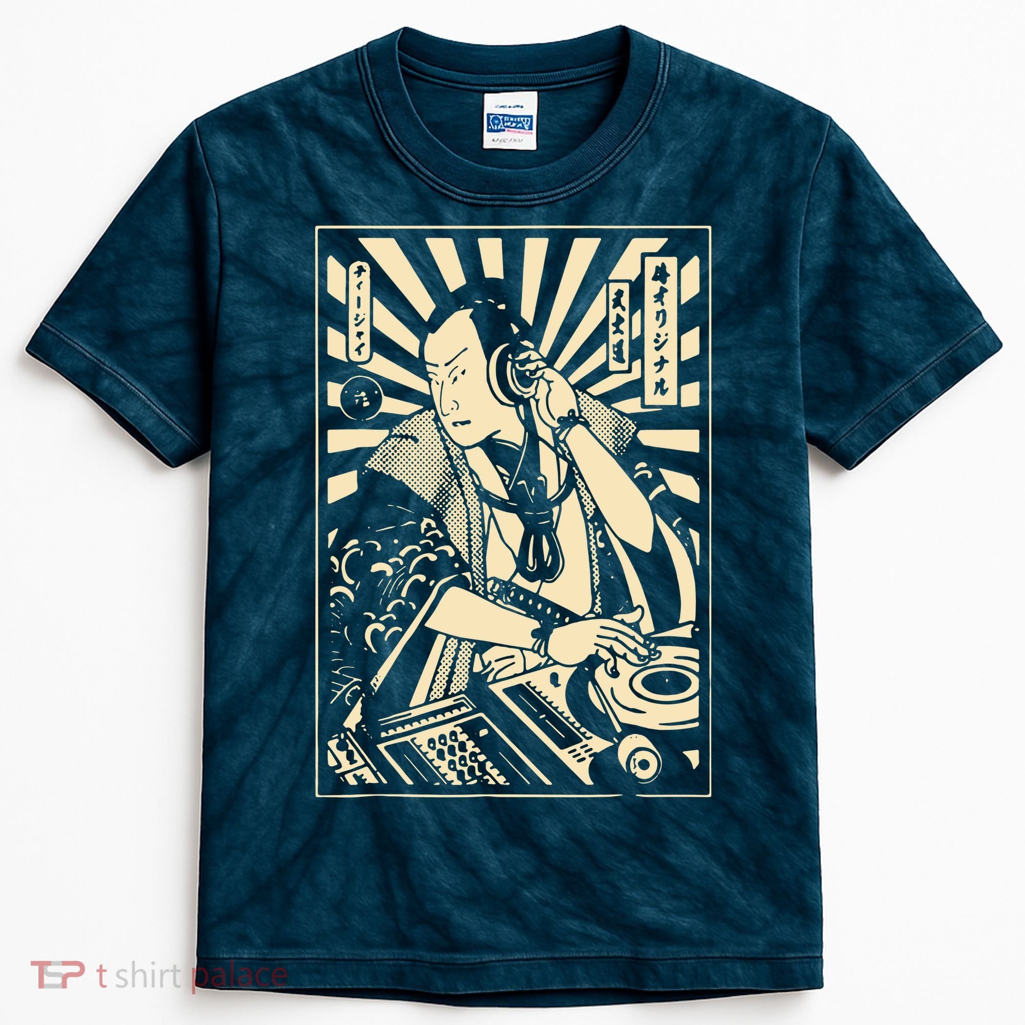 Japanese DJ Samurai Warrior Bushido Code Swordsmen Anime Manga Kids Tie-Dye T-Shirt