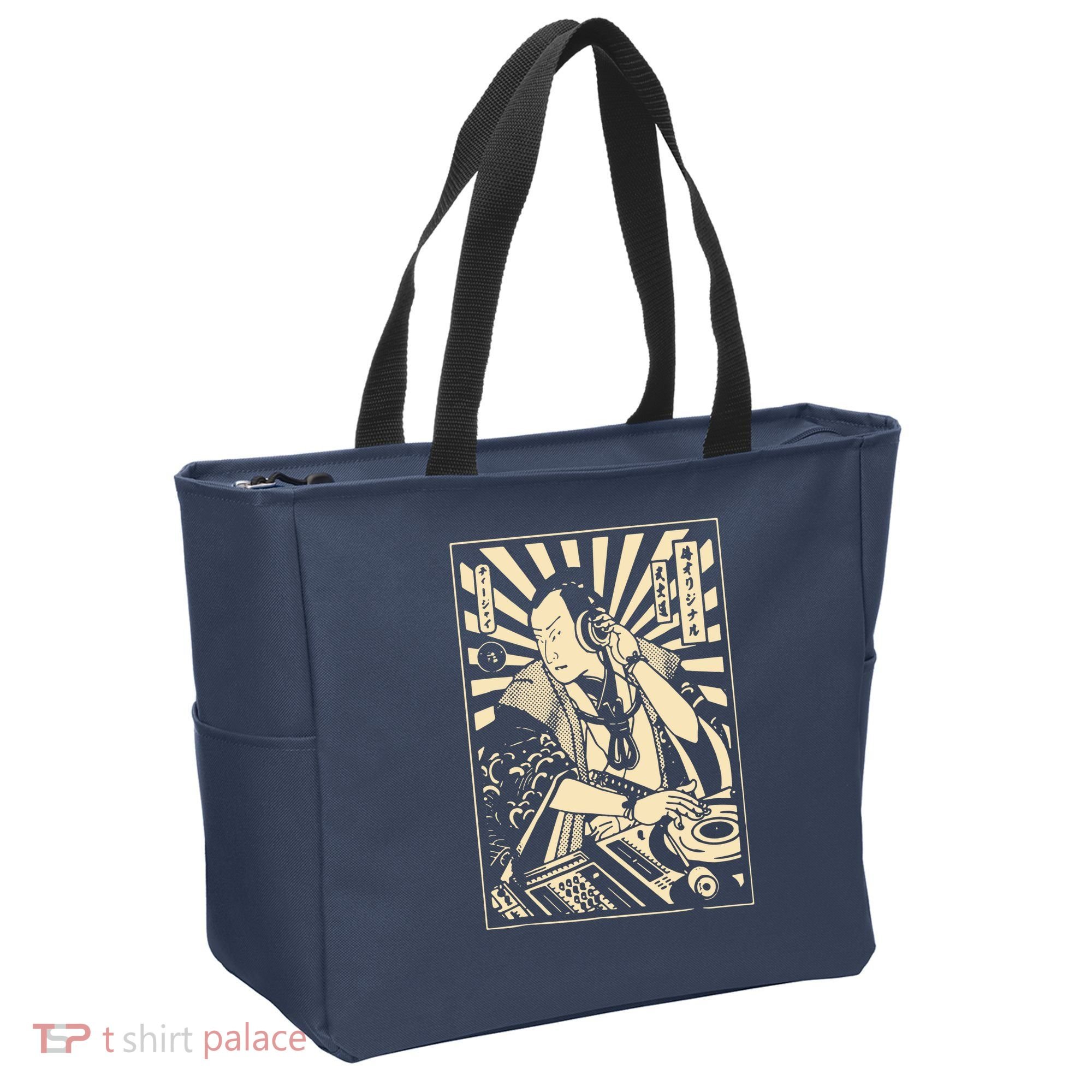 Japanese DJ Samurai Warrior Bushido Code Swordsmen Anime Manga Tote Bag