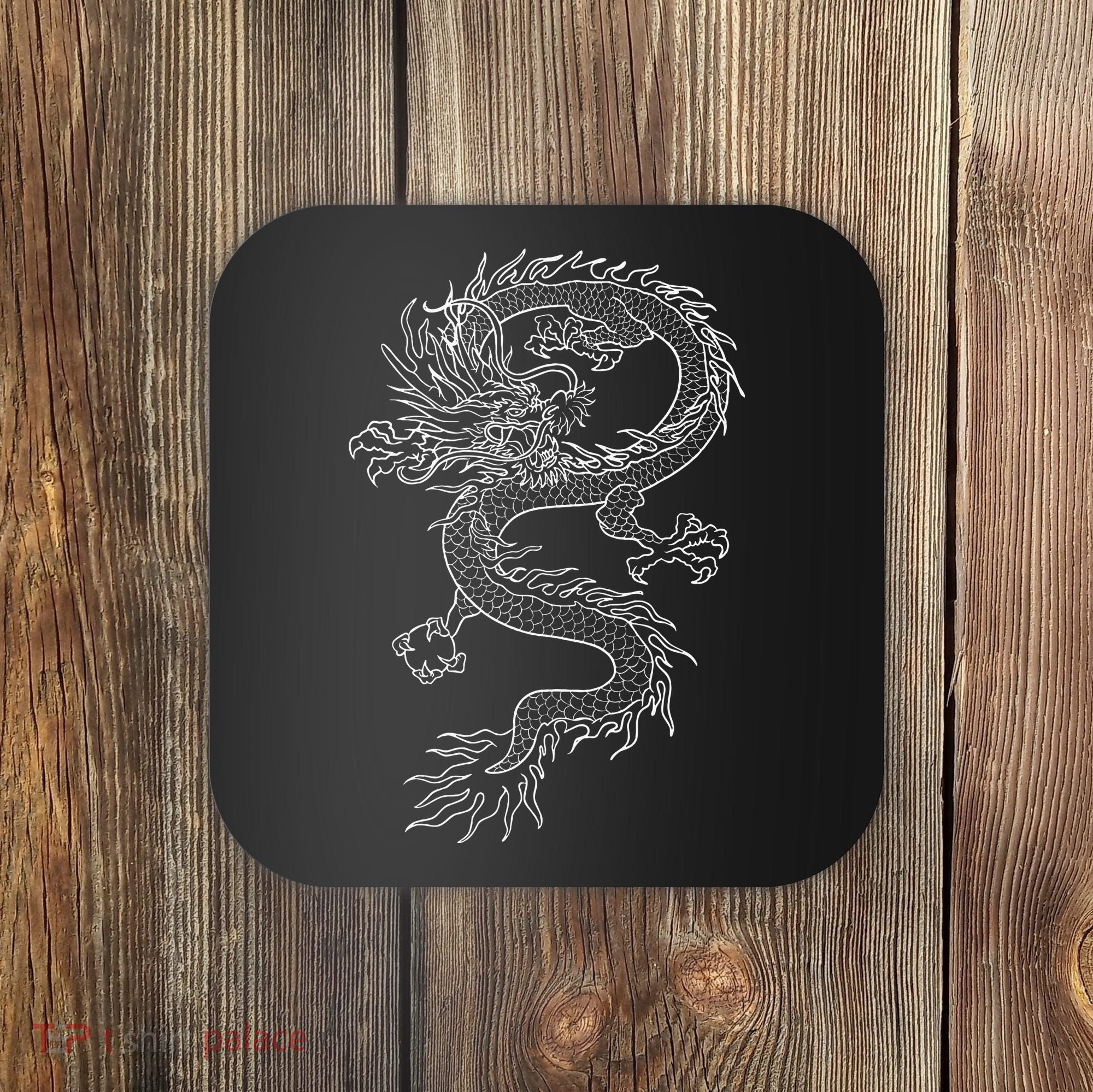 Japan Dragon Tattoo Drawing Traditional Japanese Coaster