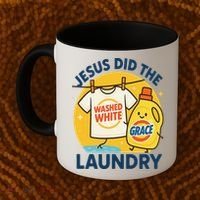 Jesus Did The Laundry Washed White By Grace Funny Christian Coffee Mug thumb 2
