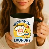Jesus Did The Laundry Washed White By Grace Funny Christian Coffee Mug thumb 3
