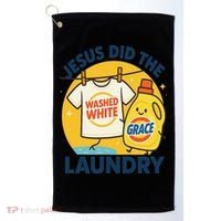 Jesus Did The Laundry Washed White By Grace Funny Christian Golf Towel thumb 0