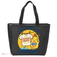Jesus Did The Laundry Washed White By Grace Funny Christian Tote Bag thumb 0