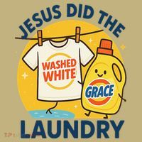 Jesus Did The Laundry Washed White By Grace Funny Christian Button thumb 1