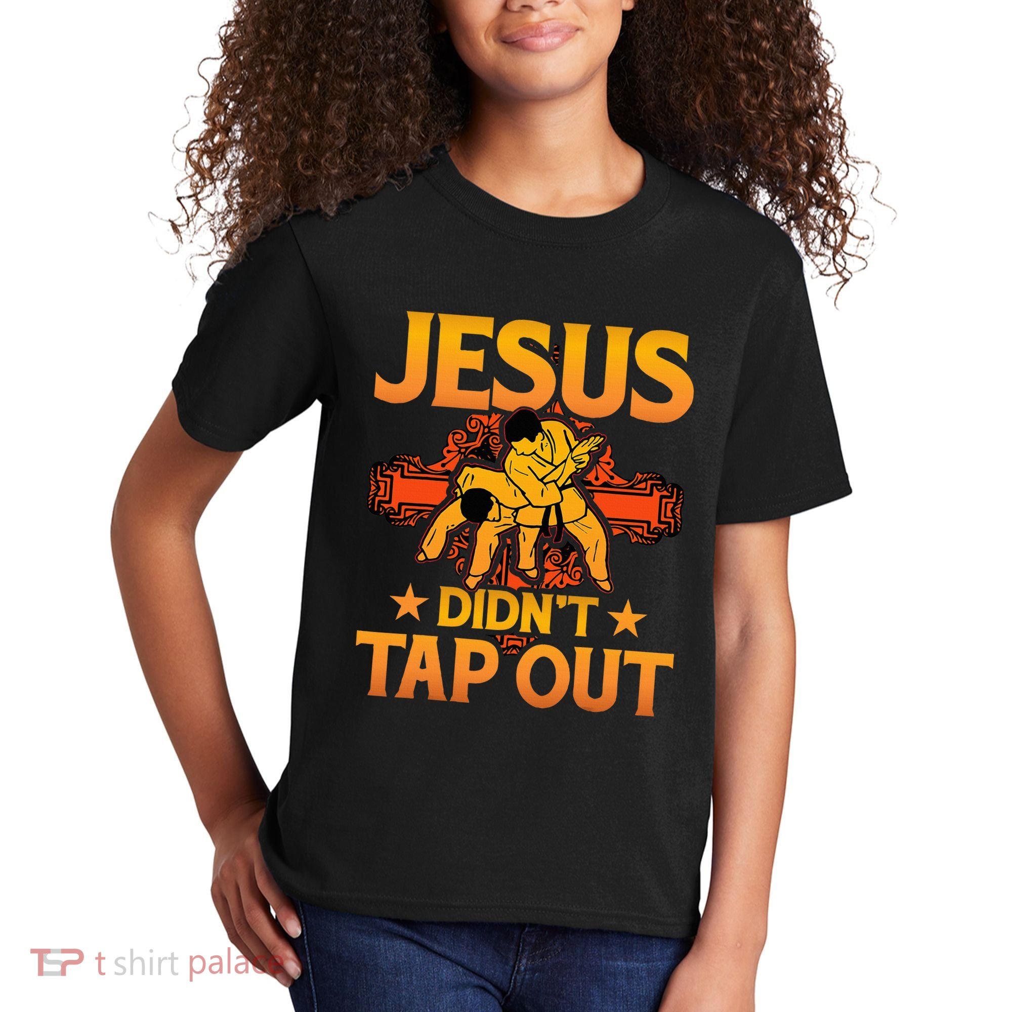 Jesus DidnT Tap Out Brazilian Jiujitsu Bjj Grappling Kids T-Shirt