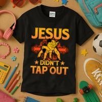 Jesus DidnT Tap Out Brazilian Jiujitsu Bjj Grappling Kids T-Shirt thumb 3