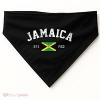 Jamaica Est. 1962 Jamaican Flag Independence Day USA-Made Doggie Bandana thumb 0